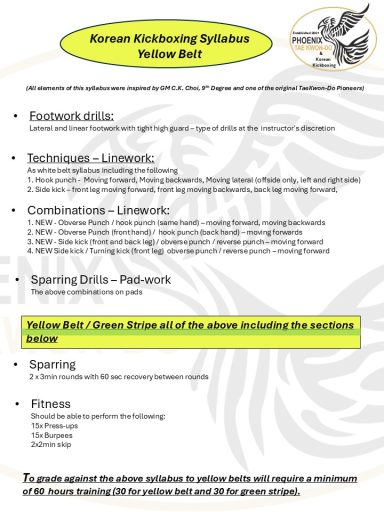 Korean kitchenware syllabus detailing courses and options for training in culinary skills.